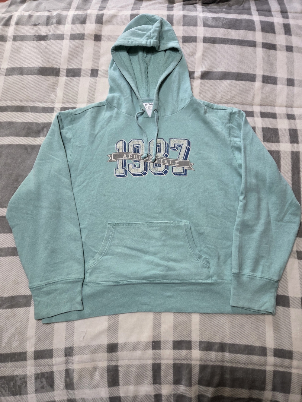 Aeropostale Mint Green Hoodie with 1987 Logo